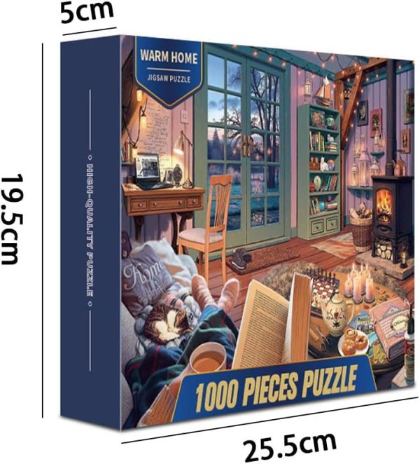 ⁦X spring Puzzles for Adults, 1000 Pieces Cozy Retreat Puzzles Kids DIY Toys for Creative Gift Home Decor, Difficult Challenge Jigsaw Puzzle for Kids and Adults⁩ - الصورة ⁦5⁩