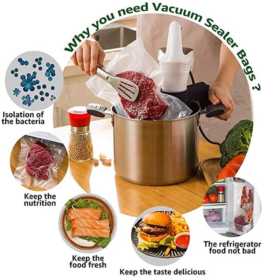 CoralBlue Vacuum Sealer Rolls Compatible with Foodsaver & others- Embossed Vacuum Sealer Bags Make Own Size for Sous Vide or Food Storage (22cm x 15m) 4 CoralBlue Vacuum Sealer Rolls Compatible with Foodsaver & others- Embossed Vacuum Sealer Bags Make Own Size for Sous Vide or Food Storage (22cm x 15m) - الصورة 4