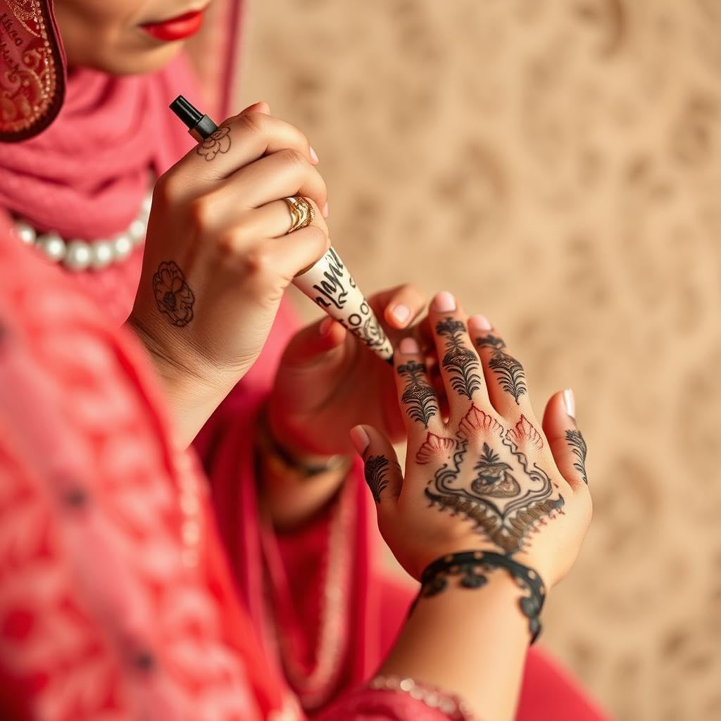 Rangeli 100% Natural Henna Cones with Stencil Kit, Ready to Use Suitable for Temporary Tattoo Weddings and Festivals, Chemical-Free Reddish-Brown Mehandi Cones, Pack of 12 6 Rangeli 100% Natural Henna Cones with Stencil Kit, Ready to Use Suitable for Temporary Tattoo Weddings and Festivals, Chemical-Free Reddish-Brown Mehandi Cones, Pack of 12 - الصورة 6