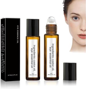 2Pcs Roller Ball Castor Oil, Castor Oil Frankincense Rollerball, for Eyes, Bags Under Eyes