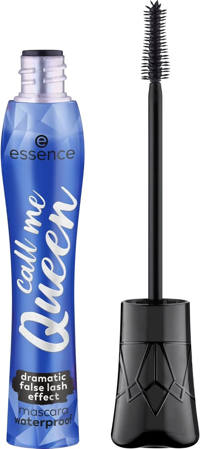 essence call me Queen dramatic false lash effect mascara waterproof, black, long-lasting, volumising, vegan, waterproof, no microplastic particles, nanoparticles free, 11.5 ml