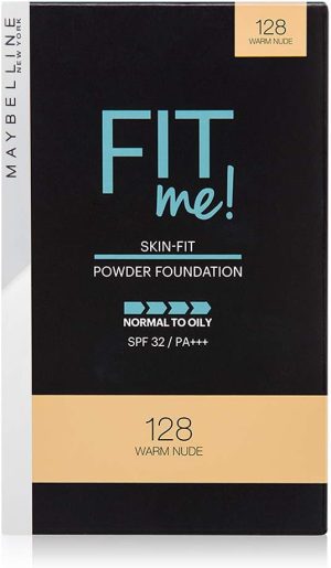 Maybelline New York Fit Me Two Way Pressed Cake For Dry Skin (Matte Powder Foundation Medium Coverage), 128 Warm Nude, 9 G, Pack Of 1