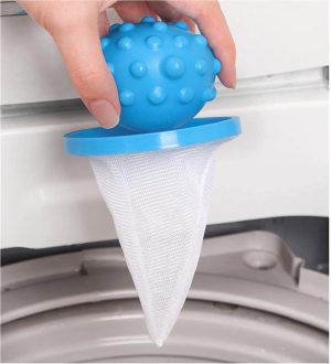 DELFINO Reusable Washing Machine Floating Lint Mesh Bag, Floating Pet Hair Lint Mesh Remover, Washing Machine Lint Traps, Hair Filter Net Pouch Washer Hair Catcher for Household Tool 6Pcs