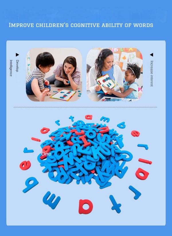 ⁦SYOSI Magnetic Letters Kit, A-Z Foam Magnetic Letters, Alphabet Letters, 234 Pcs with Large Double-Side Magnet Board, Educational Refrigerator Magnets for Preschool Learning Spelling⁩ - الصورة ⁦5⁩