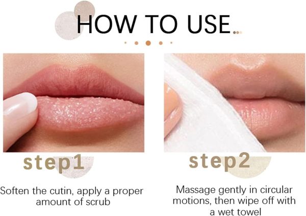 ⁦GEEKOL Lip Lightening Scrub Balm Remove Dull Lips Moisturizing Reduce Pigmentation Black Lips Anti-Drying Remove Dead Skin Lip Care⁩ - الصورة ⁦6⁩