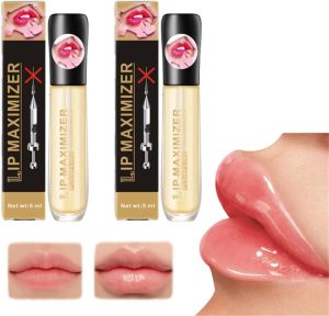 Lip Plumper,Lip Maximizer Hyaluronic Lip Plumper,Lip Plumping Serum Instant Lip Filler,Vitamin E Lip Plumping Serum,for Moisturize, Eliminate Dryness Wrinkles (2 Pcs)