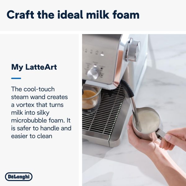 ⁦De'Longhi Cold Brew Coffee Machine LA SPECIALISTA OPERA Semi-Automatic Barista Espresso Machine with Built-in Grinder & Smart Tamping, Cold Extraction, 15 Bar Pressure, 15 Adjustable Settings EC9555.M⁩ - الصورة ⁦8⁩