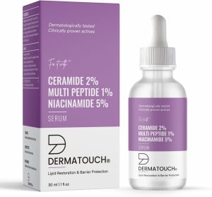 DERMATOUCH Ceramide 2% Multi Peptide 1% Niacinamide 5% Serum | For Lipid Restoration & Barrier Protection | Anti-aging Formula | Specially For Dry Skin | For Both Men & Women | 30ml