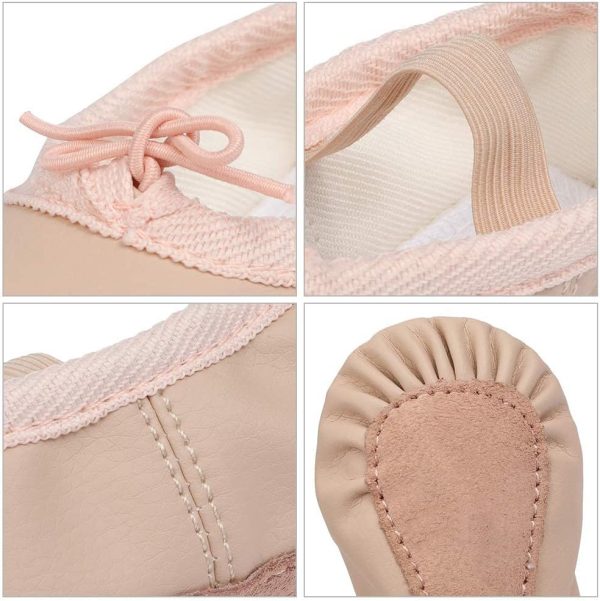 ⁦Toddler Ballet Shoes for Girls Baby Ballet Slippers Leather Full Sole Women Ballerina Dance Shoes⁩ - الصورة ⁦6⁩