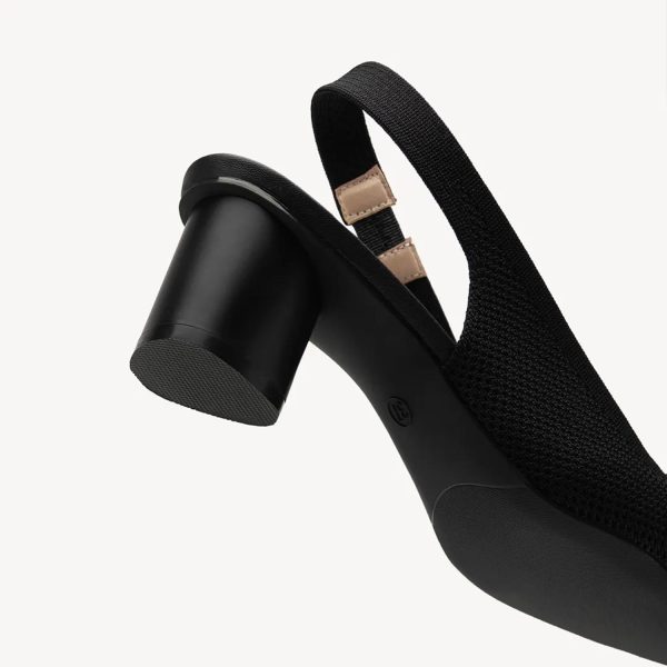 ⁦NEWBELLA Women's Pointed Toe Heeled Mules - Minimalist Backstrap Pumps for Work, Office & Dressy Occasions⁩ - الصورة ⁦4⁩