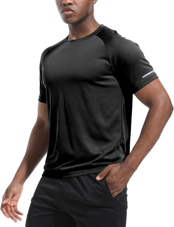 ⁦Boyzn Men's 3 Pack Running Workout Shirts Quick Dry Moisture Wicking Short Sleeve Mesh Athletic T-Shirts⁩ - الصورة ⁦2⁩