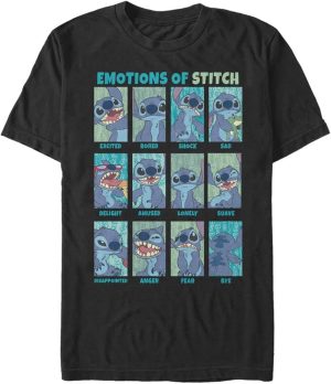 Disney mens Stitch Emotion T-Shirt