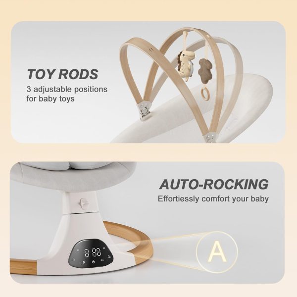 ⁦Monamii Baby Swing for Infants, Bluetooth Music Speaker, 5 Point Harness Belt⁩ - الصورة ⁦7⁩