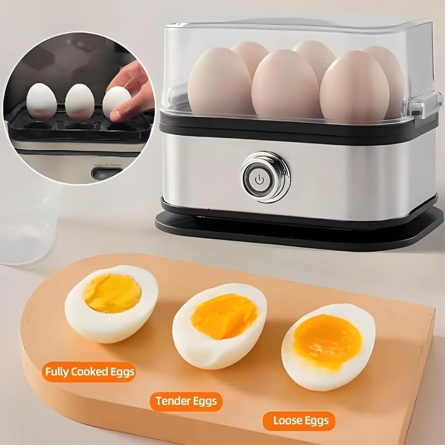 Smart Egg Cooker with Auto Shut-off, Effortless Egg Cooking with The Ultimate Stainless Steel EggCooker, Multi-Function 6-in-1 Electric Rapid Egg Cooker for Poached with Auto Shut Off (1 Pcs) 6 Smart Egg Cooker with Auto Shut-off, Effortless Egg Cooking with The Ultimate Stainless Steel EggCooker, Multi-Function 6-in-1 Electric Rapid Egg Cooker for Poached with Auto Shut Off (1 Pcs) - الصورة 6