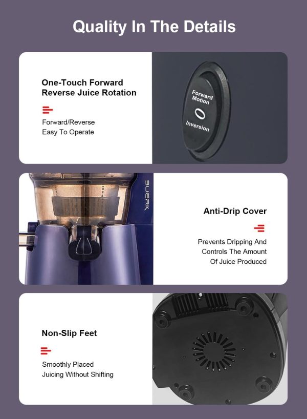 ⁦Slow Masticating Juicer, Slow Fruit/Vegetable Juicer, Cold Press with High Output AJM-400B⁩ - الصورة ⁦7⁩