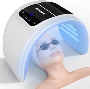 Beuwe Red-Light-Therapy-for-Face，Led Face Mask Light Therapy Red & Blue Rejuvenation Tool SPA Equipment Led Neck Body Hand Mask for Skincare at Home