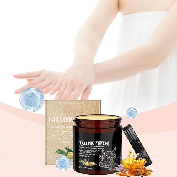 ⁦Tallow Cream, Balm Face Moisturizer for to Reduce Fine Lines and Wrinkles, Tallow Balm Natural Skin Care Balm Moisturizer, Facial Sensitive Skin Care (4.23oz)⁩ - الصورة ⁦4⁩