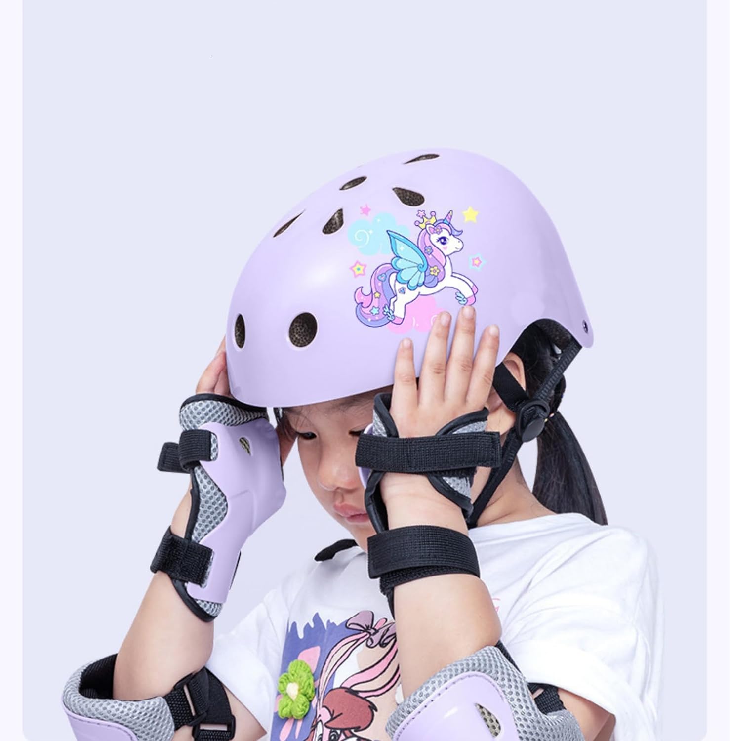 Andanna Kids Bike Helmet for Kids 5-8, Kids Toddlers Bike Helmet Adjustable for Ages 3-5-8 Years, Knee Pads and Elbow Pads Set Wrist Guard Sports Protective Gear Set for Roller Skate Bicycle 4 Andanna Kids Bike Helmet for Kids 5-8, Kids Toddlers Bike Helmet Adjustable for Ages 3-5-8 Years, Knee Pads and Elbow Pads Set Wrist Guard Sports Protective Gear Set for Roller Skate Bicycle - الصورة 4