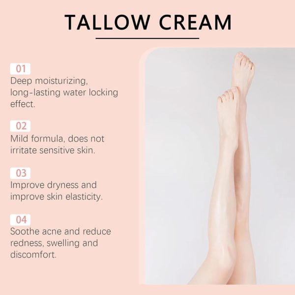 ⁦Tallow Cream, Balm Face Moisturizer for to Reduce Fine Lines and Wrinkles, Tallow Balm Natural Skin Care Balm Moisturizer, Facial Sensitive Skin Care (4.23oz)⁩ - الصورة ⁦7⁩