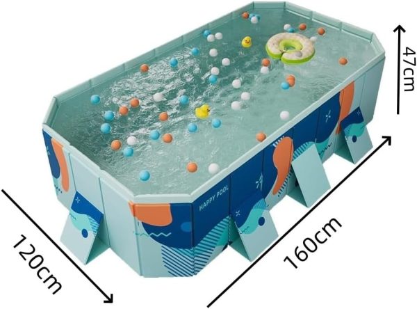 ⁦Swimming Pool Foldable for Kids and Adults ，Easy To Assemble Family Non-Inflatable Pools，Kiddie Pools Durable for Summer Backyard Garden⁩ - الصورة ⁦5⁩