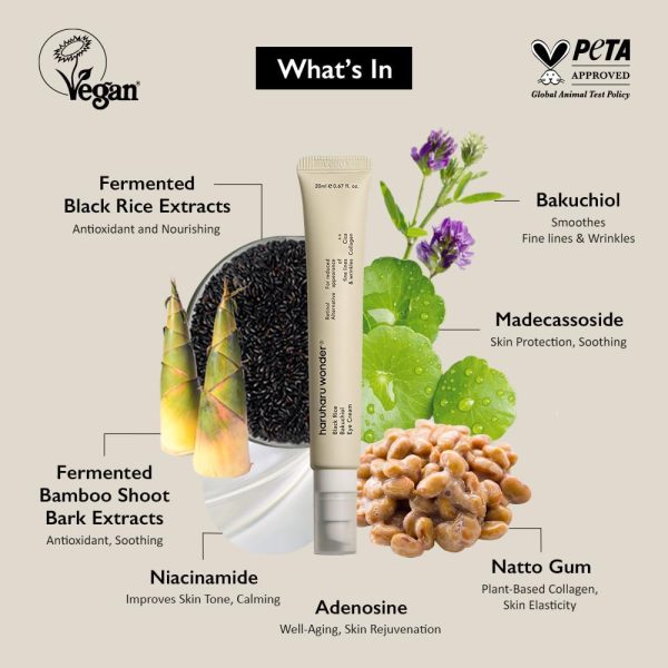 ⁦Haruharu Wonder Black Rice Bakuchiol Eye Cream 0.67 fl.oz (Pack of 2)⁩ - الصورة ⁦5⁩