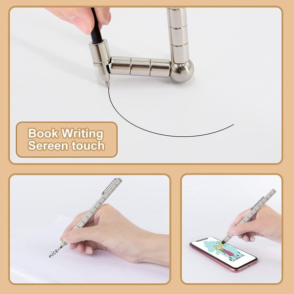 ⁦X spring Fidget Pen - Magnetic Pen with 13 Rings, Magnet Pen for Creative Writing, Intellectual Learning & Stress Reduction, Ideal Magnetic Fidget Toy & Fidget Magnets Gifts for Family or Friends⁩ - الصورة ⁦3⁩
