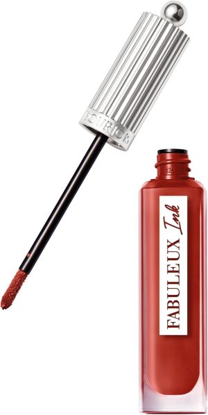 Bourjois Fabuleux Ink Lacquer, 08 Cinna'mon Amour, Glossy Lip Stain, Hydrating Non-sticky Shine, Smooth, Healthy-Looking Lips, Sunflower Oil, Smudge Proof and Transfer Proof, Up to 8H Wear, 3.5ml