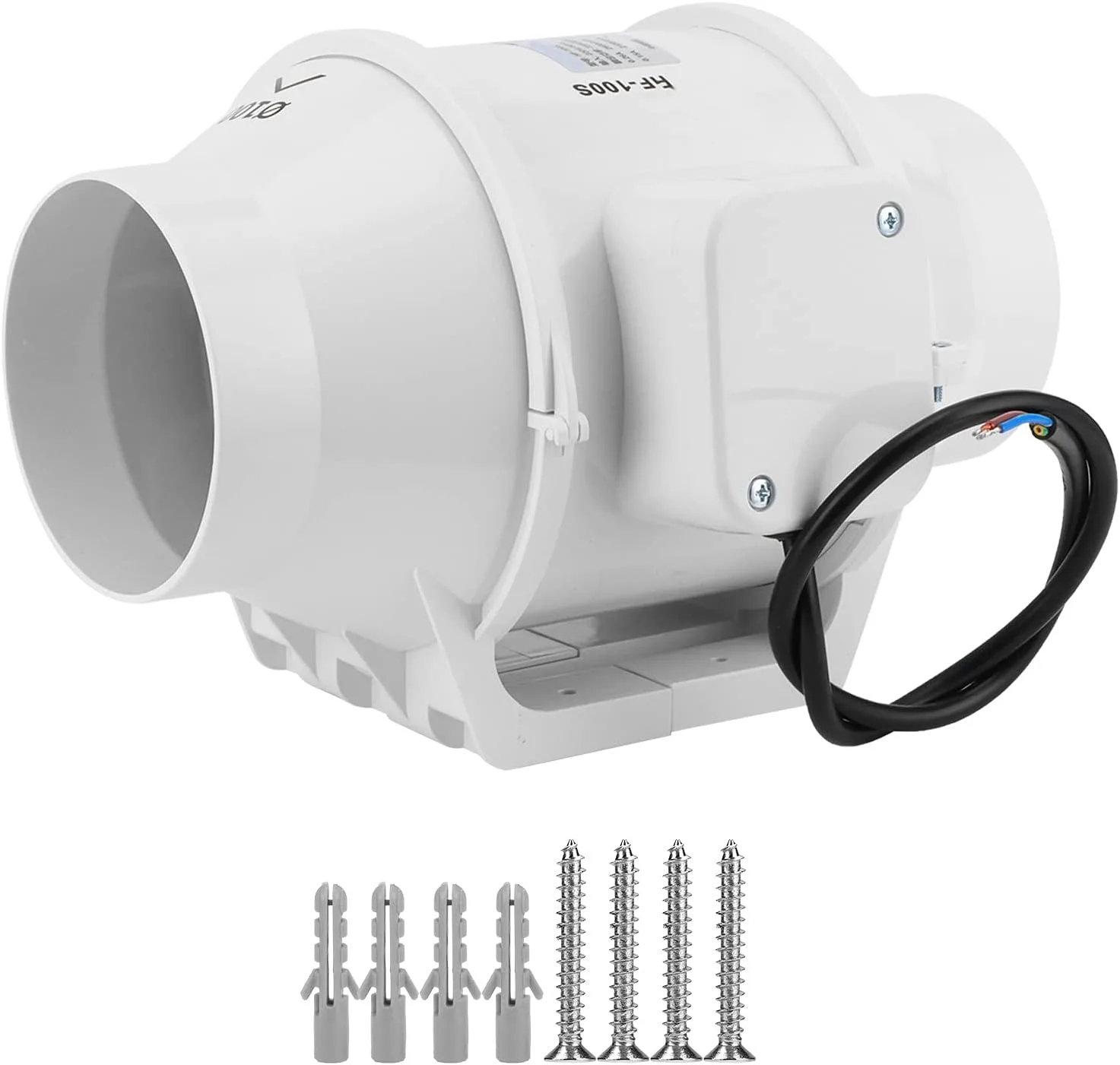 Kitchen Duct Fan, 4 Inch 220 V Inline Exhaust Air Fan, Flowing Ventilation System For Duct Vent Bathroom, Kitchen, Grow Tent, Hydroponics, 31 DB