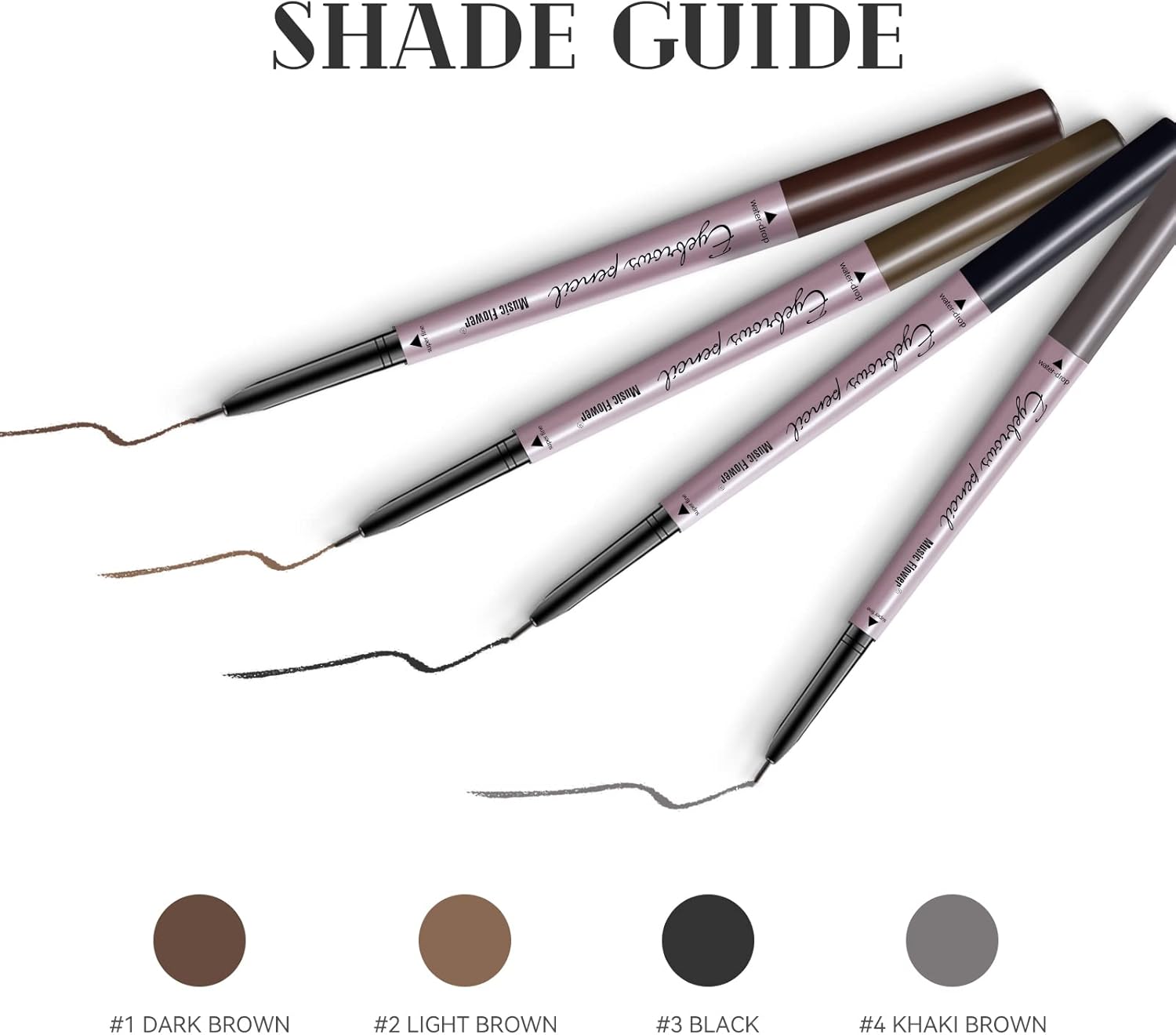 Music Flower Eyebrow Pencil Double Head Long-lasting Eye Makeup outlining and filling Creates Natural Looking Brows (1# Dark Brown) 6 Music Flower Eyebrow Pencil Double Head Long-lasting Eye Makeup outlining and filling Creates Natural Looking Brows (1# Dark Brown) - الصورة 6