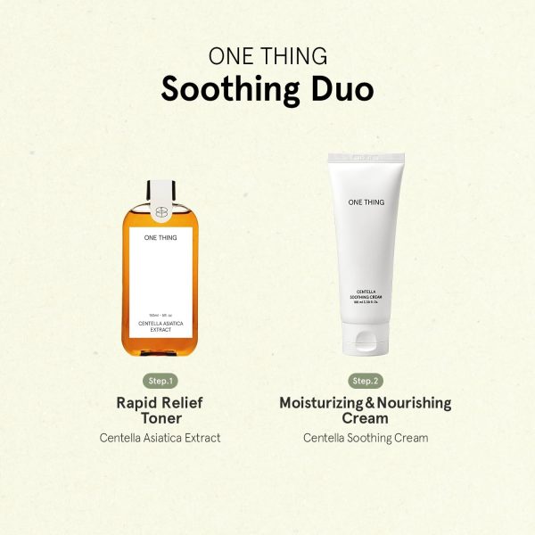 ⁦ONE THING Centella Soothing Cream 3.38 Fl Oz | CICA Beta Glucan Hydrating Calming Facial Vegan Moisturizer for All, Sensitive Skin Types, Barrier Redness Irritation Relief | Korean Skin Care⁩ - الصورة ⁦6⁩