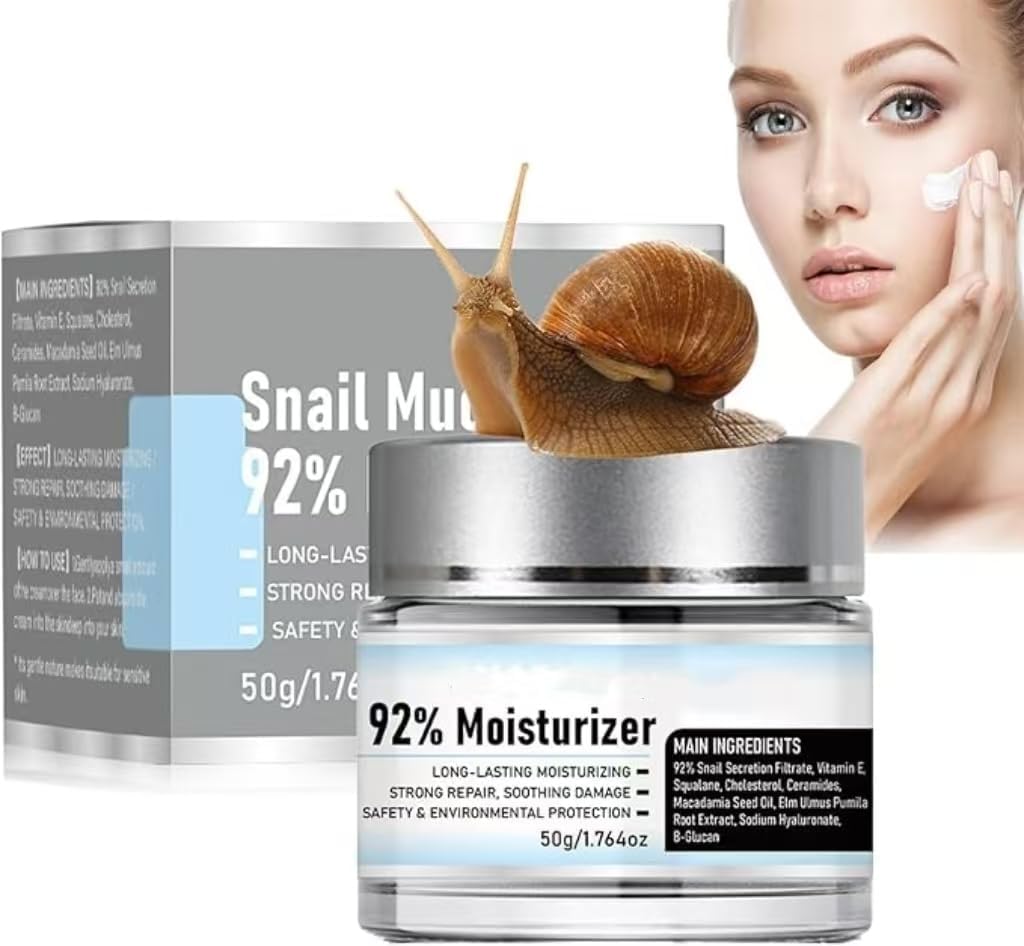 Snail Moisturizer Face Cream - Snail Mucin 92% Moisturizer, Reduce Fine Lines Wrinkles,Long-Lasting Moisturizing, Repair Face Gel Cream For Dry, Mucin Essence Toner, for Anti-Aging, Skin Tightening 2 Snail Moisturizer Face Cream - Snail Mucin 92% Moisturizer, Reduce Fine Lines Wrinkles,Long-Lasting Moisturizing, Repair Face Gel Cream For Dry, Mucin Essence Toner, for Anti-Aging, Skin Tightening - الصورة 2