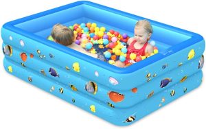 LinJie Inflammable Pool, Ocean Life Pool For Kid, 130x 85x 50Cm Toddler、 Adult Thickened Family Swimming Pool