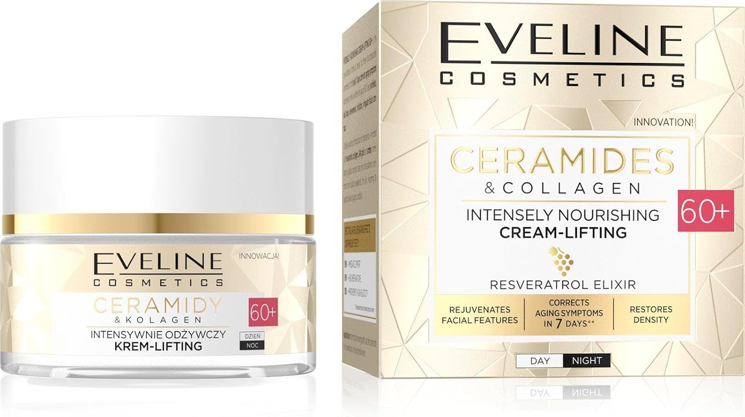 Eveline Cosmetics Lifting 60+ Ceramides & Collagen Intensely Nourishing Face Cream 50 ml 1 Eveline Cosmetics Lifting 60+ Ceramides & Collagen Intensely Nourishing Face Cream 50 ml