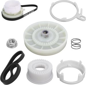 W10721967 Washer Pulley Clutch Kit with W10006384 Washer Drive Belt Compatible with Whirlpool Replace W10006356, W10315818, PS10057144, W10006352, W10006353, W10006354, W10326374, W10536113