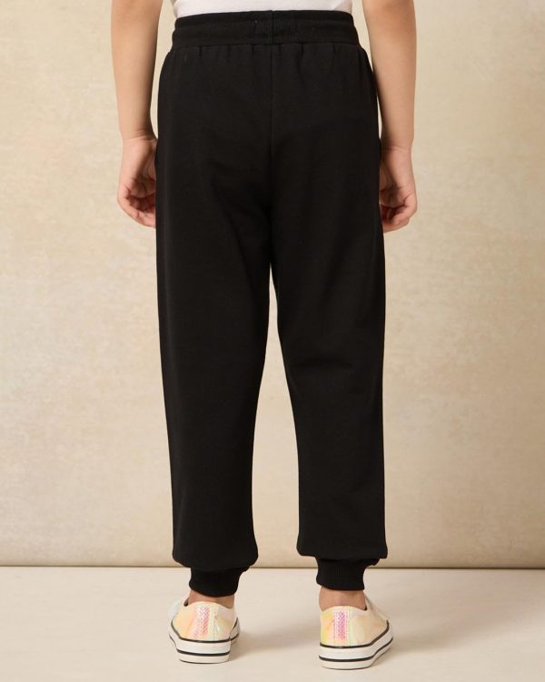 ⁦REDTAG Girls Black Active Track Pants⁩ - الصورة ⁦3⁩