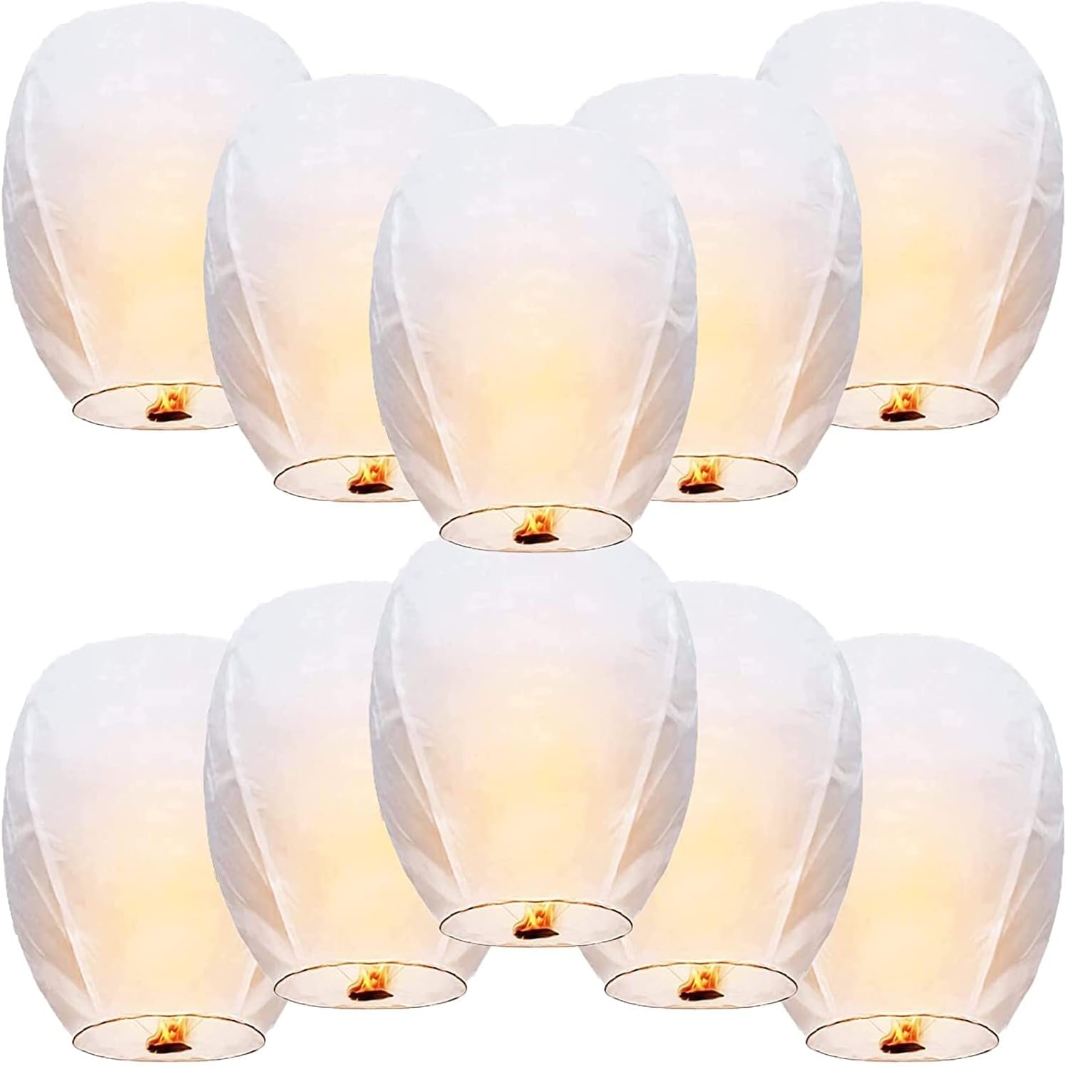 Offermax Sky Lanterns, Chinese Lanterns Fully Assembled, Flying Lanterns Easy to Use, Paper Lanterns for Parties, Birthdays, Events, Weddings, New Years, Memorial Ceremonies. (10 Pack White) 1 Offermax Sky Lanterns, Chinese Lanterns Fully Assembled, Flying Lanterns Easy to Use, Paper Lanterns for Parties, Birthdays, Events, Weddings, New Years, Memorial Ceremonies. (10 Pack White)