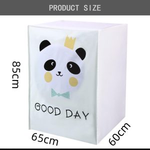 Washing Machine Covers, Waterproof Dustproof Sunproof Laundry Washer Dryer Protect Cover for Front Load Washer, Zipper Design Panda Pattern Protect Bag