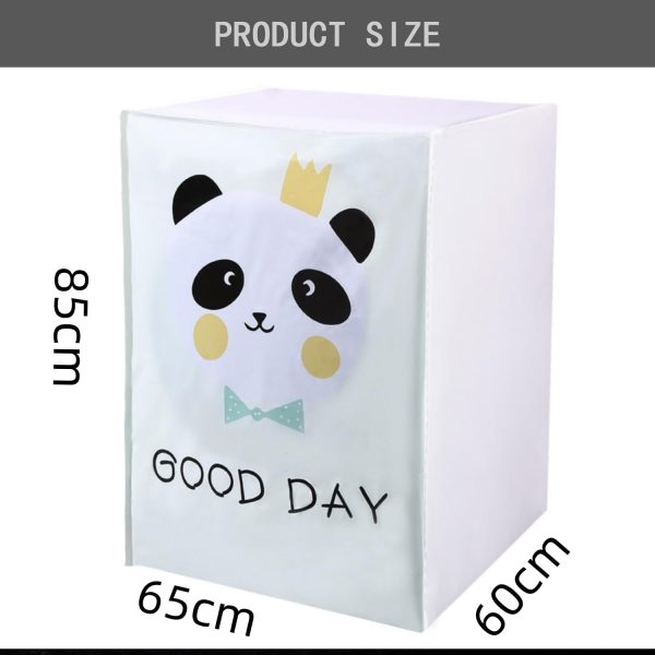 Washing Machine Covers, Waterproof Dustproof Sunproof Laundry Washer Dryer Protect Cover for Front Load Washer, Zipper Design Panda Pattern Protect Bag