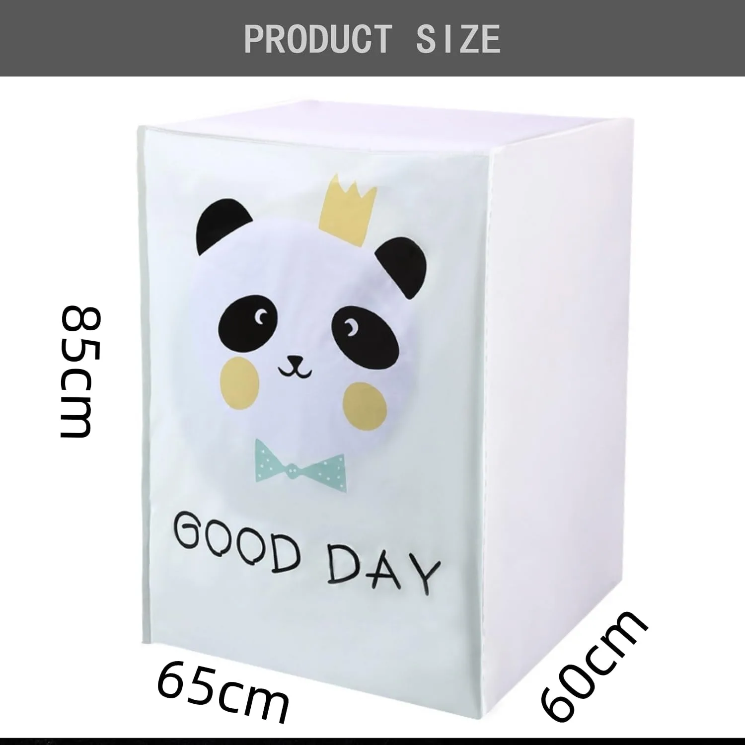 Washing Machine Covers, Waterproof Dustproof Sunproof Laundry Washer Dryer Protect Cover for Front Load Washer, Zipper Design Panda Pattern Protect Bag