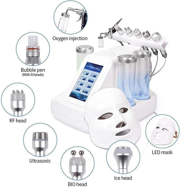 ⁦ACDBDYW 8 in 1Hydrogen Oxygen Facial Machine,Bubble Jet Hydrafacial Sprayer Lifting Moisturizing Facial Skin Care Wrinkle Remove Equipment,Whitening Shrink Pores Beauty Salon⁩ - الصورة ⁦3⁩