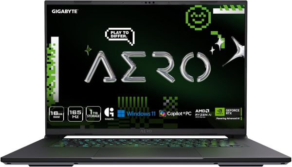 ⁦GIGABYTE - AERO X16-165Hz 2560x1600 WQXGA - NVIDIA GeForce RTX 5050 - AMD Ryzen AI 7 350-1TB SSD with 16GB DDR5 RAM - Windows 11 Home AERO X16 1TH93USC94AH⁩ - الصورة ⁦8⁩