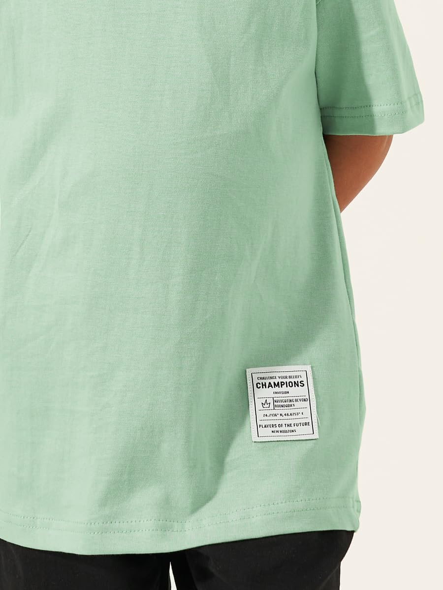 تيشيرت سادة بمقاس كبير مع تفاصيل شارة للاولاد من ستايلي 4 تيشيرت سادة بمقاس كبير مع تفاصيل شارة للاولاد من ستايلي - الصورة 4