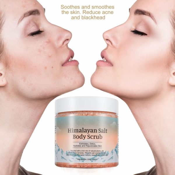 ⁦Himalayan Salt Body Scrub, Natural Body Scrub, Exfoliating & Deep Cleaning Body, Face, Hand Removes Dead Skin, 8.8 oz⁩ - الصورة ⁦3⁩