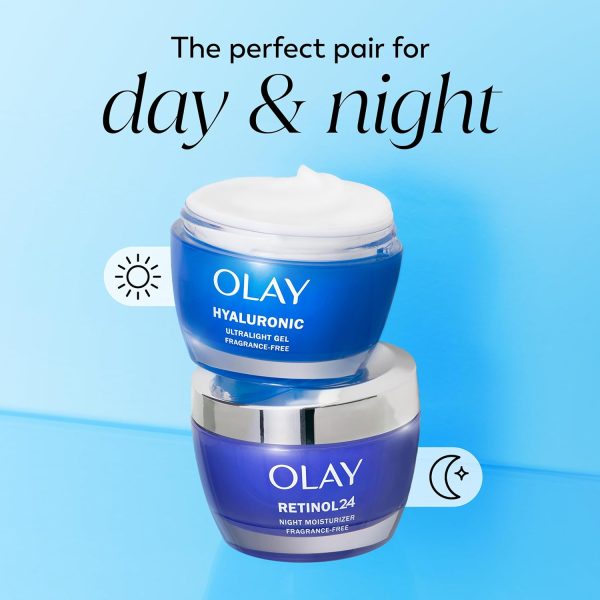 ⁦Olay Hyaluronic Acid Face Moisturizer, Instant Hydration for Women, Fragrance-Free - Dry Skin Solution, Glowing, Smoothing, Plumping, Renewing - Niacinamide, Amino Peptides 1.7 Oz⁩ - الصورة ⁦11⁩