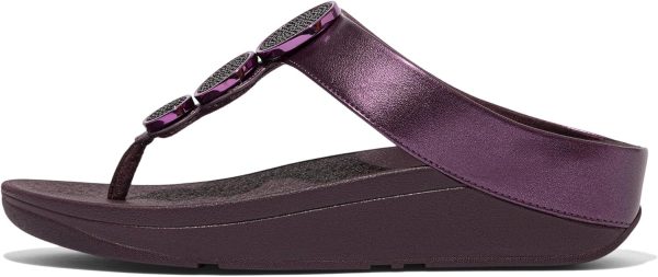 ⁦FitFlop Halo Bead-Circle Metallic Toe-Post womens Sandal⁩ - الصورة ⁦4⁩