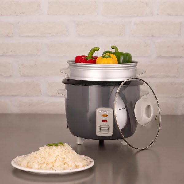 ⁦DOMEA 1L Electric Rice Cooker & Food Steamer, 2-in-1 Multi-Cooker with Removable Nonstick Pot, Extendable Steamer Tray, Cook Rice, Steam Vegetables, Soups, Stews, Porridge, 400W, Auto Keep-Warm⁩ - الصورة ⁦2⁩