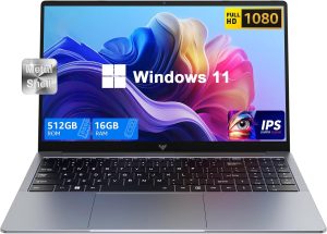2025 Laptop with Intel Quad-Core Processor 16GB DDR4 RAM 512GB SSD,15.6 Inch FHD IPS Display, WiFi,Metal Body,5000mAh Battery,USB3.2,Portable Windows 11 Laptops Computer for Business Office Student