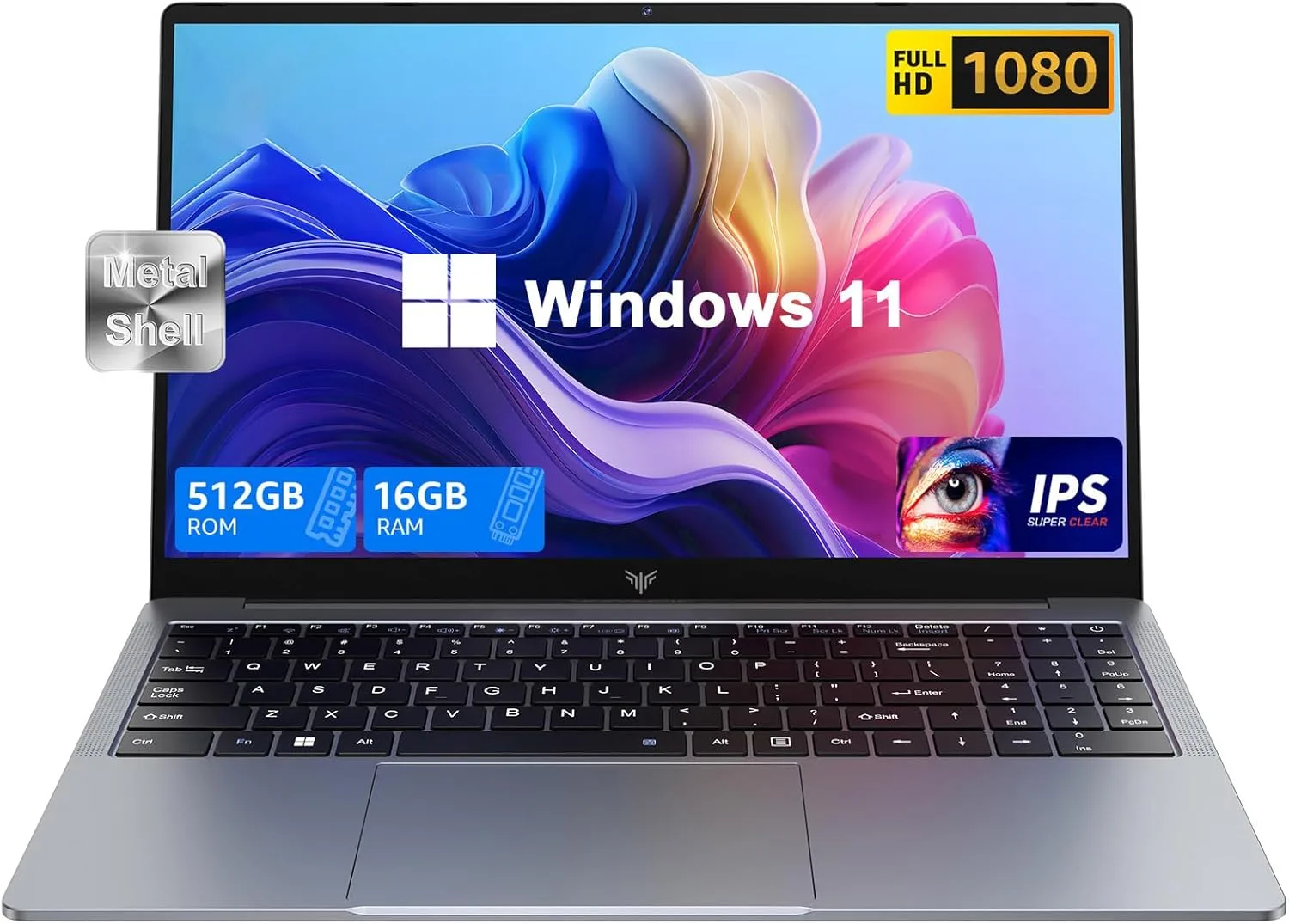 2025 Laptop with Intel Quad-Core Processor 16GB DDR4 RAM 512GB SSD,15.6 Inch FHD IPS Display, WiFi,Metal Body,5000mAh Battery,USB3.2,Portable Windows 11 Laptops Computer for Business Office Student
