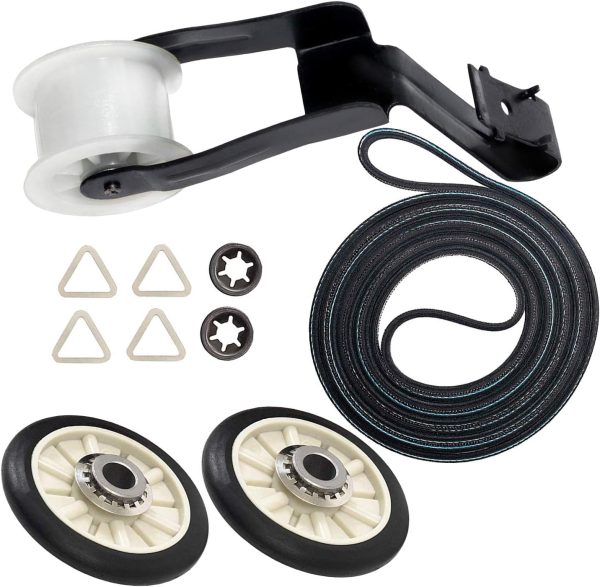 Seentech 4392065 Dryer Repair Kit with 349241T Drum Roller Kit, 691366 Idler Pulley 341241 Belt by - Exact fit for Whirlpool & Kenmore Dryers - Replaces AP3131942 AP3098345 AP6010582 WP691366