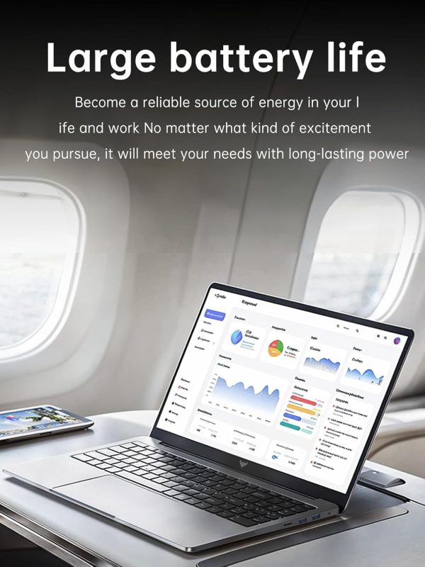 ⁦2025 Laptop with Intel Quad-Core Processor 16GB DDR4 RAM 512GB SSD,15.6 Inch FHD IPS Display, WiFi,Metal Body,5000mAh Battery,USB3.2,Portable Windows 11 Laptops Computer for Business Office Student⁩ - الصورة ⁦6⁩